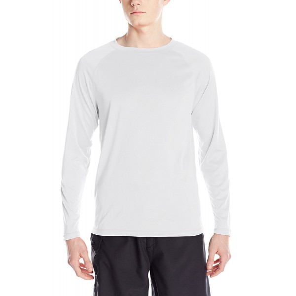 Men's UPF 50+ Long Sleeve Rashguard Swim Shirt - White - CV11QEDXAH3