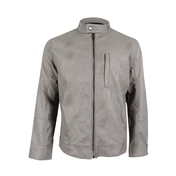 Alfani Mens Faux Leather Bomber Jacket