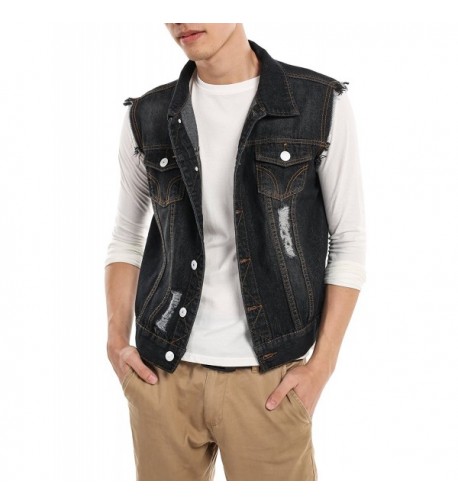 JINIDU Classic Holes Sleeveless Jacket