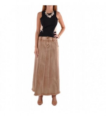Style Flawless Beauty Denim Skirt Brown 26