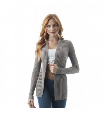 Ribbed Sleeve Cardigan Sweater Heather