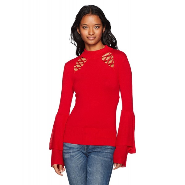 XOXO Womens Mockneck Sleeve Sweater