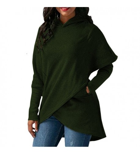 FOXRED Sleeve Asymmetric Sweatshirts Pockets