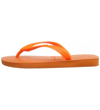 Top Black Rubber Flip Flops - Neon Orange - CG11HCO1CNN