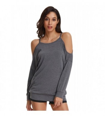 Womens Shoulder Sleeve Pullover Sweatershirt