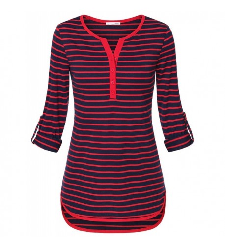 Messic Shirts Womens Mid Long Striped