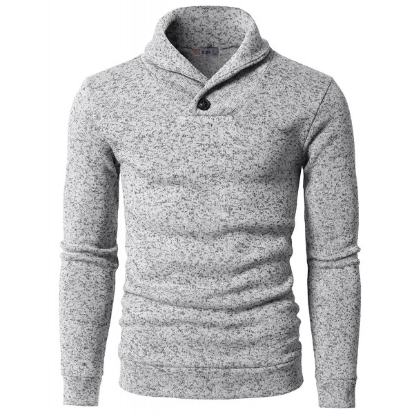 Mens Knitted Slim Fit Pullover Sweater Shawl Collar With One Button ...