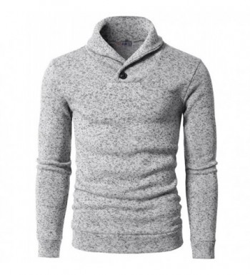 Mens Knitted Slim Fit Pullover Sweater Shawl Collar With One Button ...