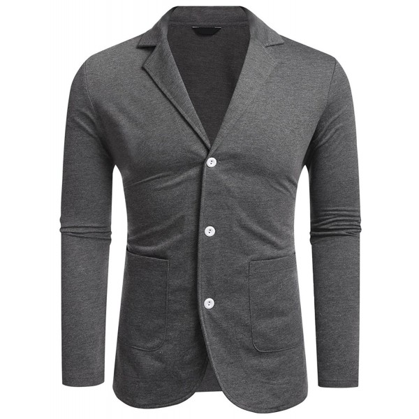 Men's Blazer Jacket- Casual Lightweight Three-Button Slim Blazer Coat ...