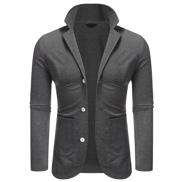 Men's Blazer Jacket- Casual Lightweight Three-Button Slim Blazer Coat ...