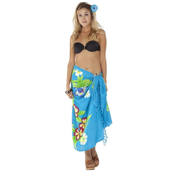 World Sarongs Hawaiian Swimsuit Turquoise