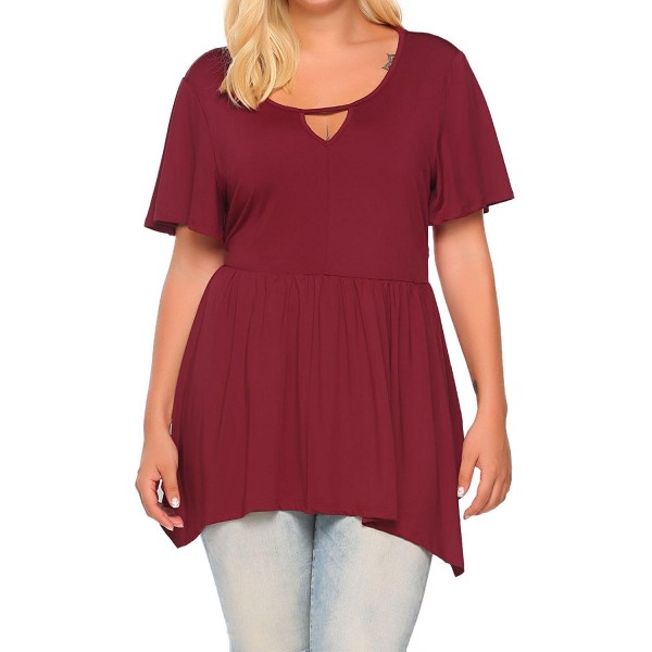 Women's Plus Size Casual Short Sleeve Comfy Fit T Shirt Tunic Top Tee ...