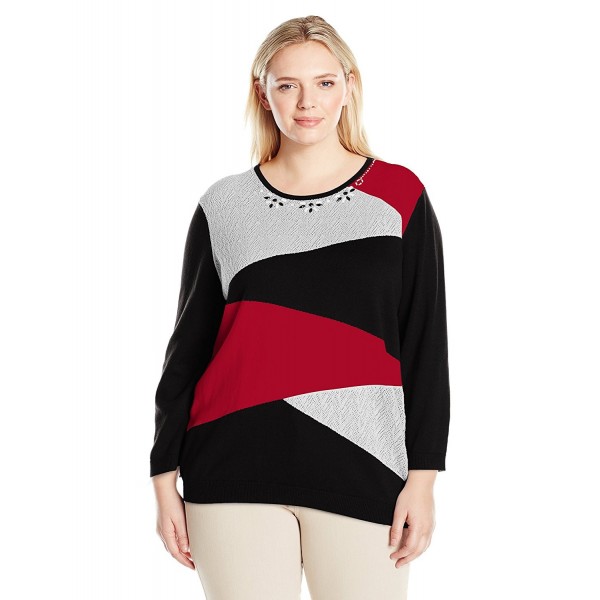 Women's Classic Colorblock Sweater - Black - CQ12MAMJLQP