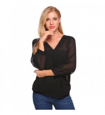 Mofavor Womens Chiffon Sleeve Patchwork