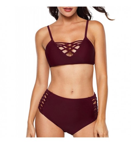 Aixy Bikini Burgundy Waisted Bathing