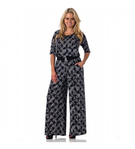 Alkii Wide Leg Printed Jumpsuit Cursive