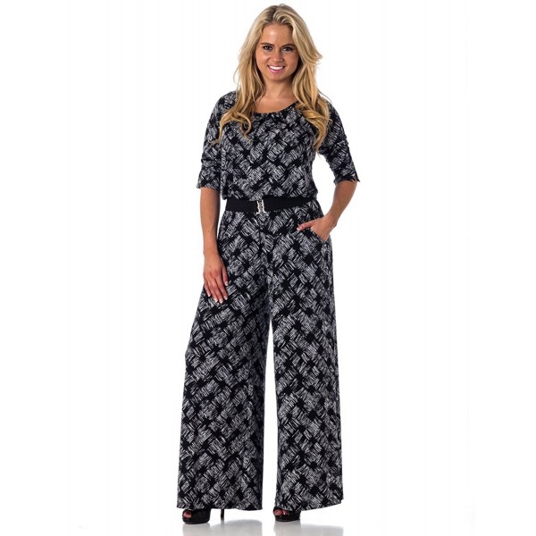 Alkii Wide Leg Printed Jumpsuit Cursive