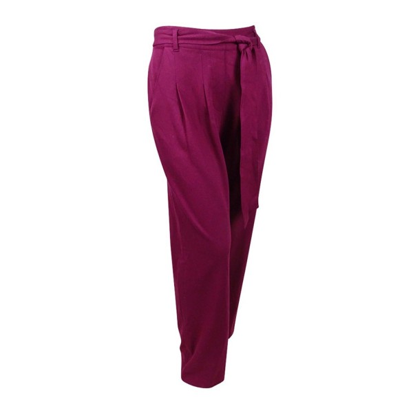 Womens Plus Twill Pleated Wide Leg Pants - Purple Potion - CB12O9UPLUH